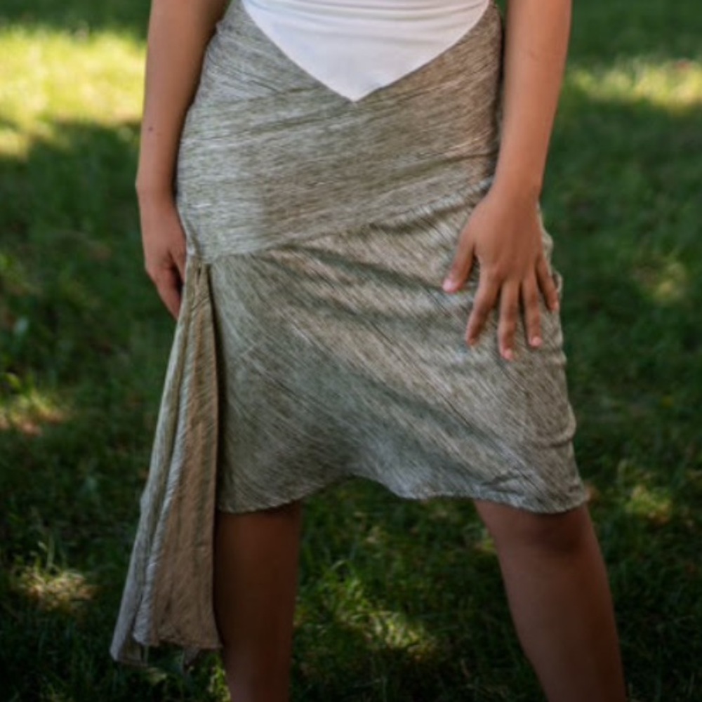 Green White Skirt